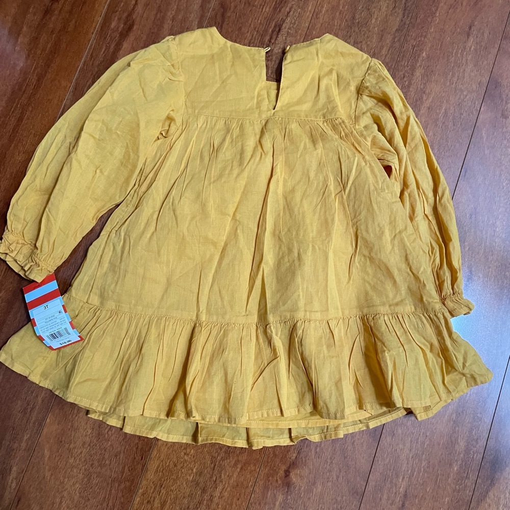 Cat & Jack Mustard Long Sleeve Dress - Picture 2 of 4